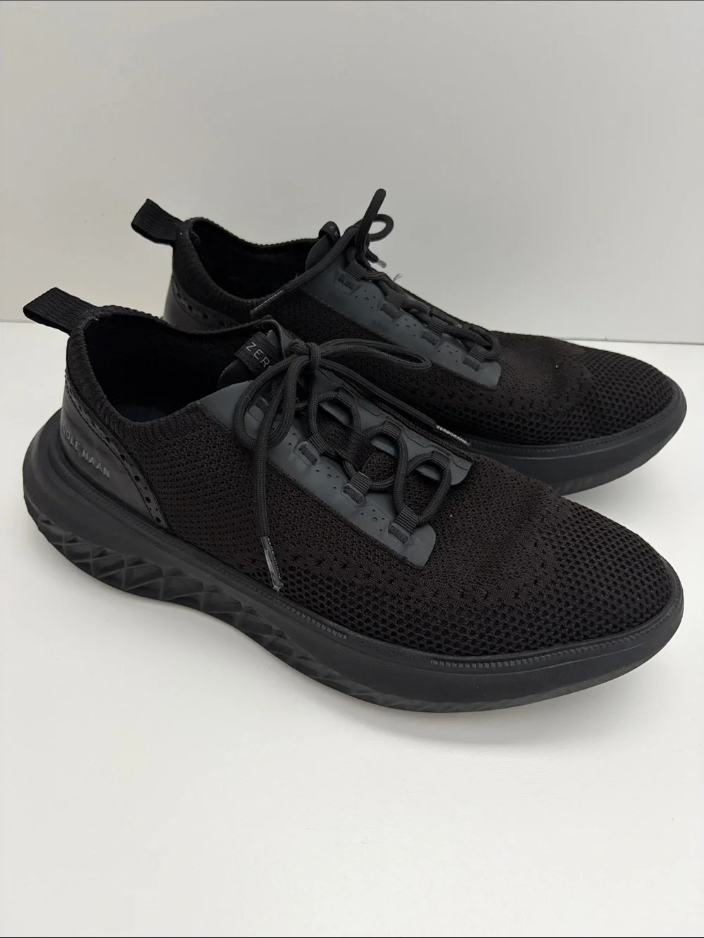 Cole Haan Black Zerogrand Work From Anywhere Knit Oxford Sneakers SIZE 9.5